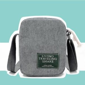 Gray Corduroy Adjustable Bag